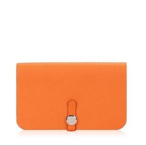 Hermès Orange Togo Leather Dogon Duo Wallet